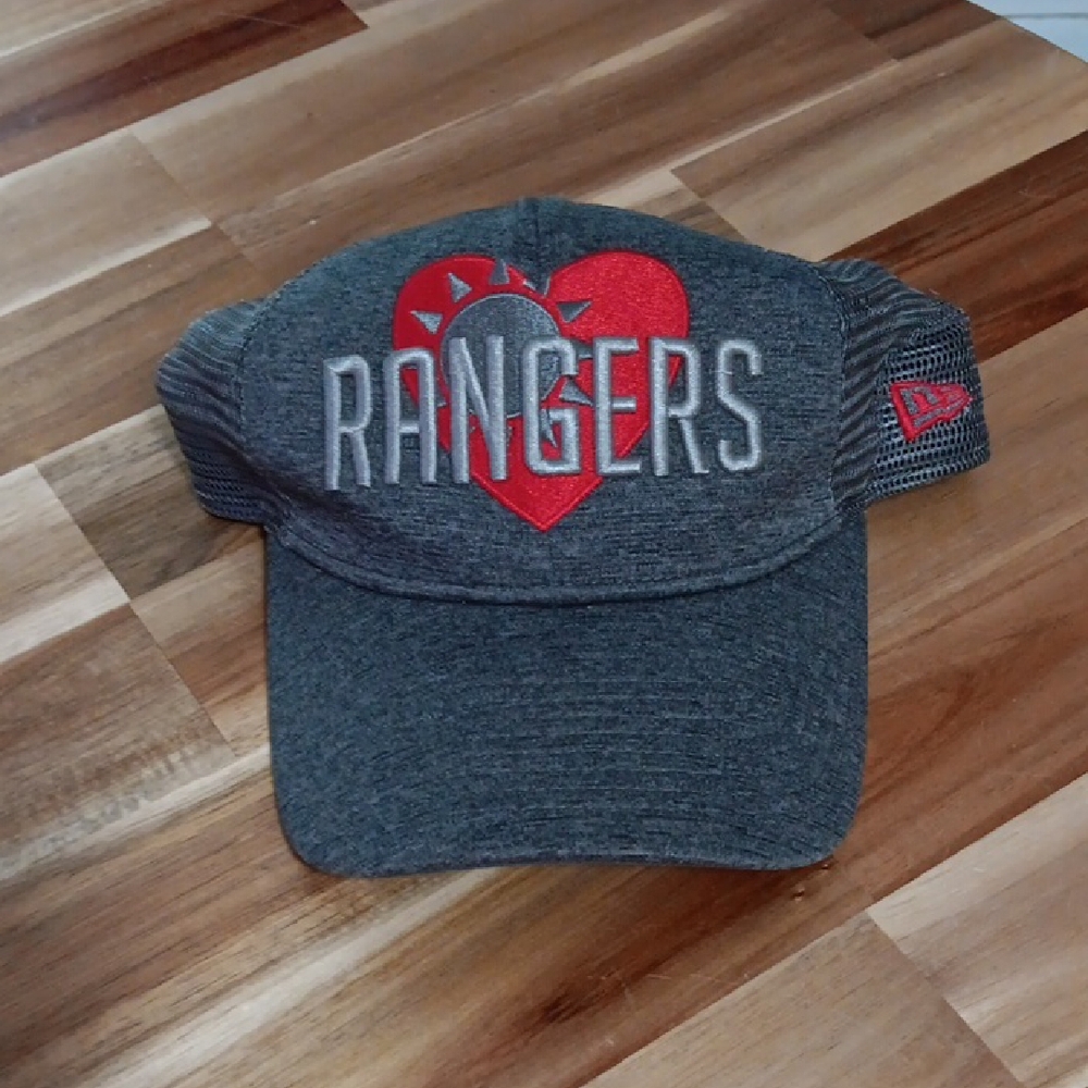 Gray Cap with Red Heart and Rangers Logo